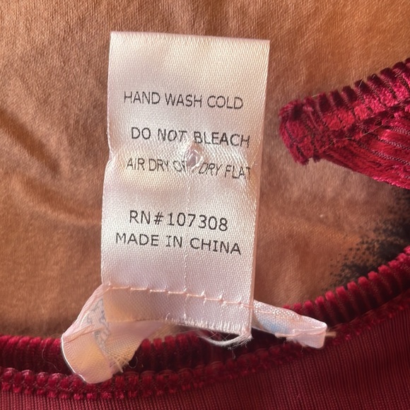 IHeartRaves Maroon Lace Up Ribbed Bodysuit - Picture 5 of 5